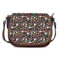 Groovy Hippie Peace Pattern Print Saddle Bag