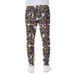 Groovy Hippie Peace Pattern Print Scuba Joggers