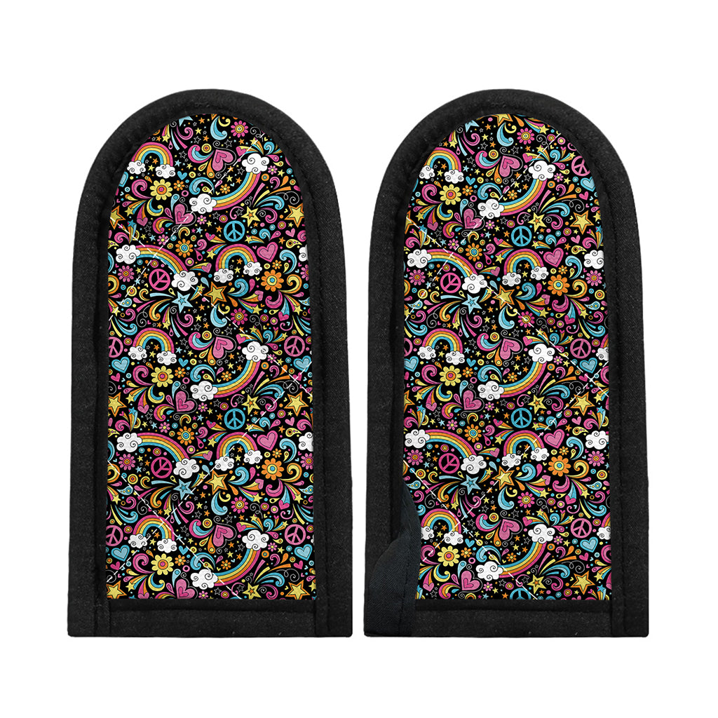 Groovy Hippie Peace Pattern Print Skillet Handle Cover
