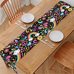 Groovy Hippie Peace Pattern Print Table Runner