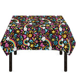 Groovy Hippie Peace Pattern Print Tablecloth