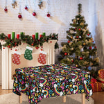 Groovy Hippie Peace Pattern Print Tablecloth