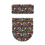 Groovy Hippie Peace Pattern Print Toilet Lid And Tank Cover Set