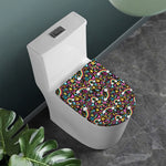 Groovy Hippie Peace Pattern Print Toilet Lid Cover