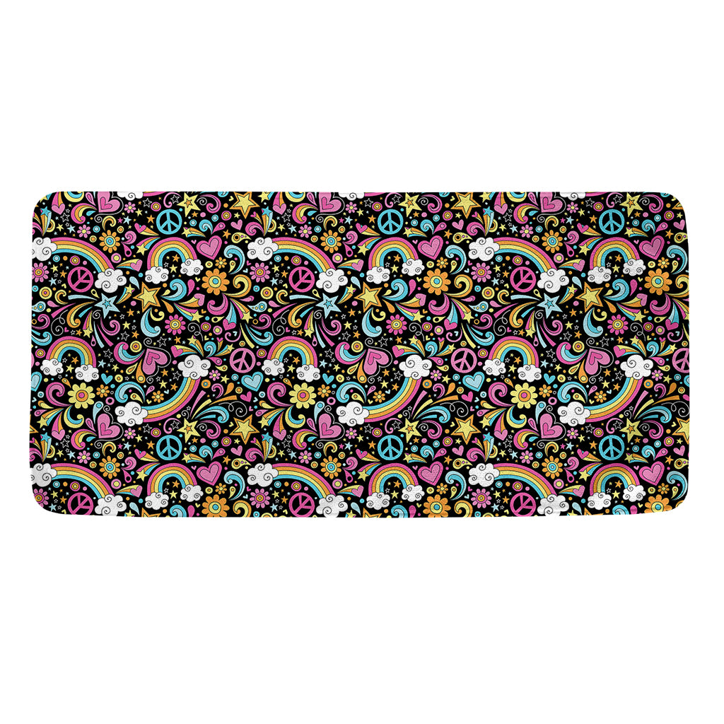 Groovy Hippie Peace Pattern Print Towel