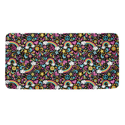 Groovy Hippie Peace Pattern Print Towel
