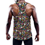 Groovy Hippie Peace Pattern Print Training Tank Top