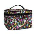 Groovy Hippie Peace Pattern Print Travel Makeup Bag