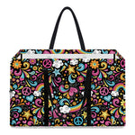 Groovy Hippie Peace Pattern Print Utility Tote Bag