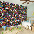 Groovy Hippie Peace Pattern Print Wall Sticker