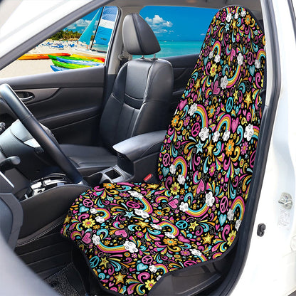 Groovy Hippie Peace Pattern Print Waterproof Car Seat Cover