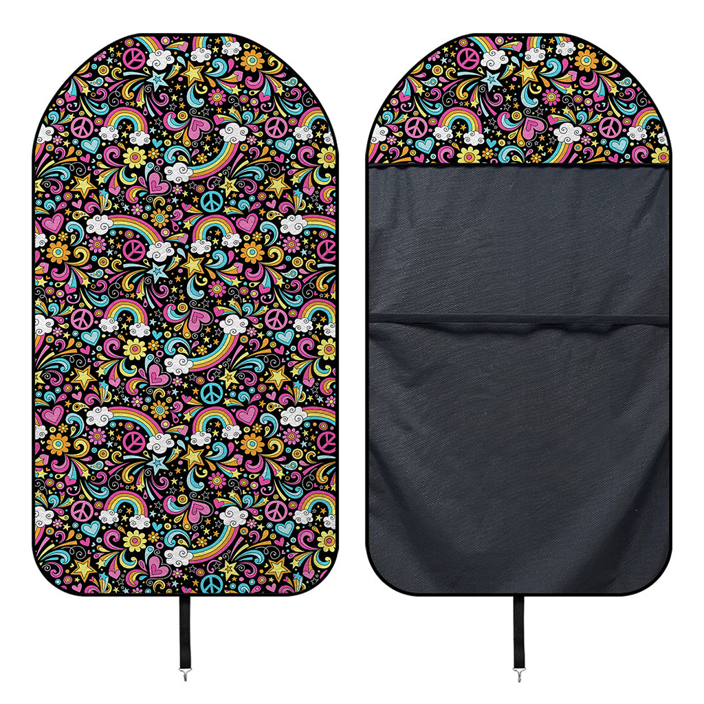 Groovy Hippie Peace Pattern Print Waterproof Car Seat Cover