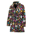 Groovy Hippie Peace Pattern Print Women's Bathrobe