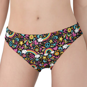 Groovy Hippie Peace Pattern Print Women's Panties