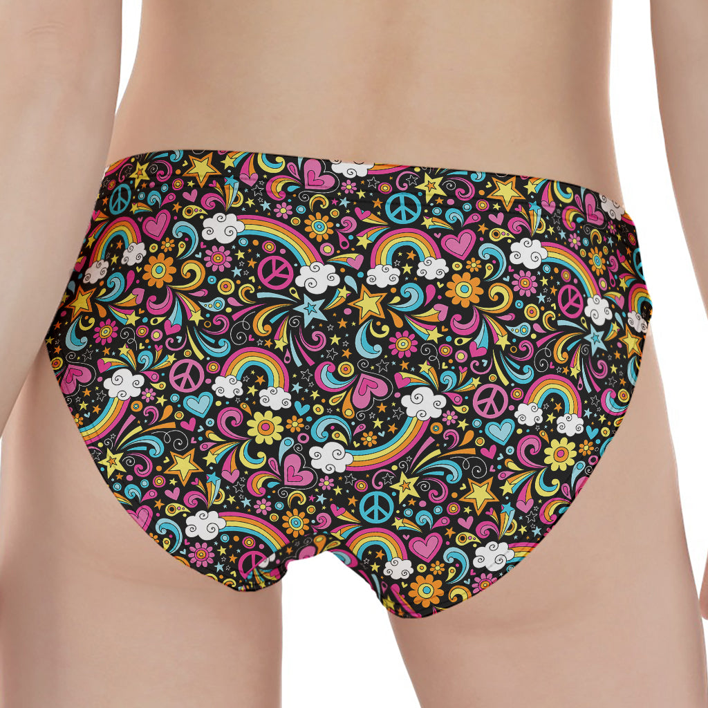 Groovy Hippie Peace Pattern Print Women's Panties