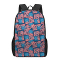 Grunge American Flag Pattern Print 17 Inch Backpack