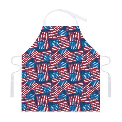 Grunge American Flag Pattern Print Adjustable Apron