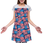 Grunge American Flag Pattern Print Adjustable Apron