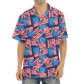 Grunge American Flag Pattern Print Aloha Shirt