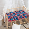 Grunge American Flag Pattern Print Baby Crib Sheet