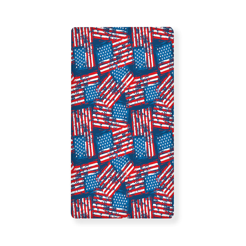 Grunge American Flag Pattern Print Baby Crib Sheet