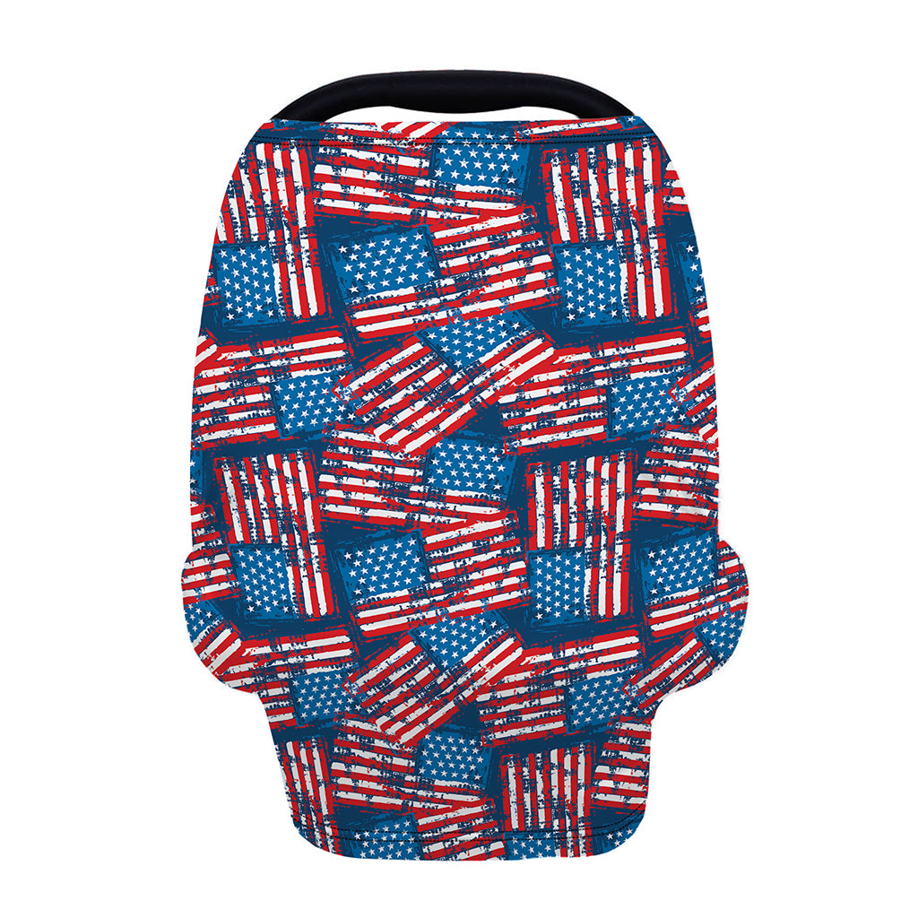Grunge American Flag Pattern Print Baby Seat Cover