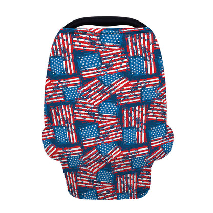 Grunge American Flag Pattern Print Baby Seat Cover