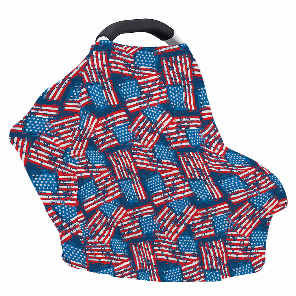 Grunge American Flag Pattern Print Baby Seat Cover
