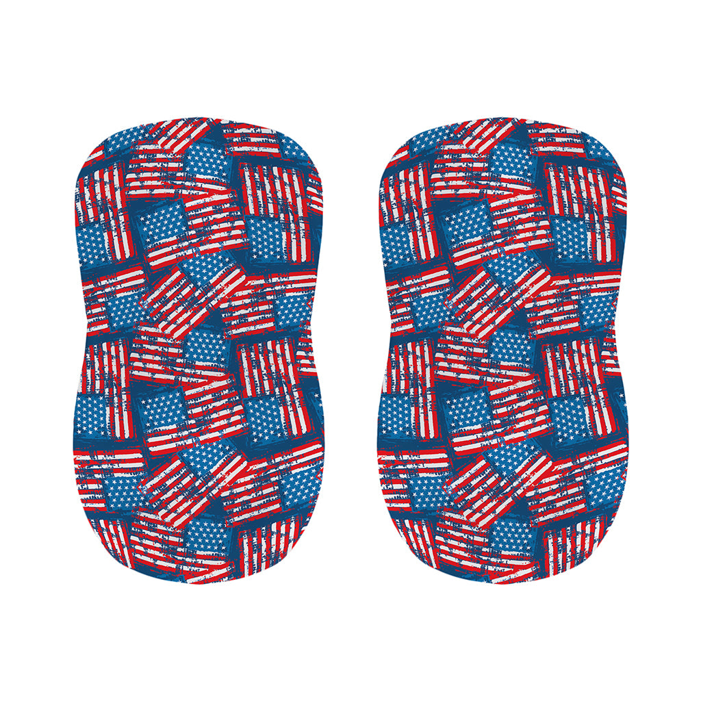 Grunge American Flag Pattern Print Bar Stool Covers