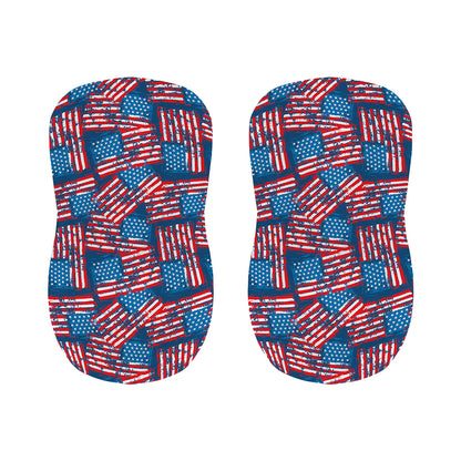 Grunge American Flag Pattern Print Bar Stool Covers