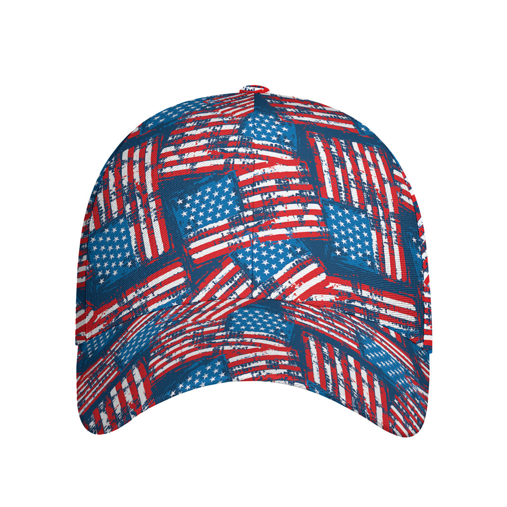 Grunge American Flag Pattern Print Baseball Cap