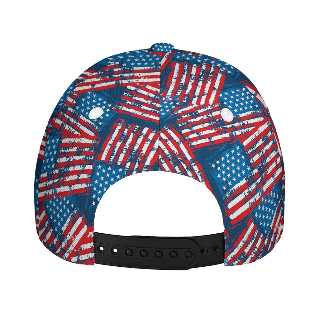 Grunge American Flag Pattern Print Baseball Cap
