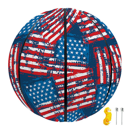 Grunge American Flag Pattern Print Basketball