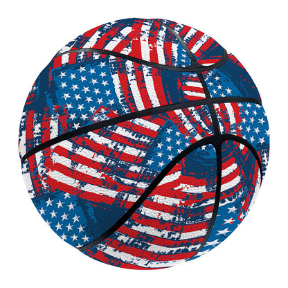 Grunge American Flag Pattern Print Basketball
