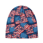 Grunge American Flag Pattern Print Beanie
