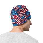 Grunge American Flag Pattern Print Beanie