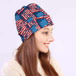 Grunge American Flag Pattern Print Beanie