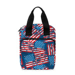 Grunge American Flag Pattern Print Bible Tote Bag