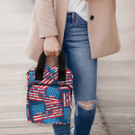 Grunge American Flag Pattern Print Bible Tote Bag