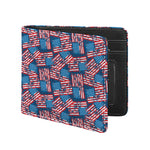 Grunge American Flag Pattern Print Bifold Wallet