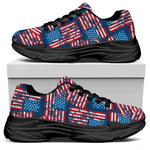 Grunge American Flag Pattern Print Black Chunky Shoes