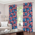 Grunge American Flag Pattern Print Dimout Grommet Curtains