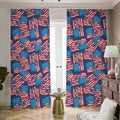 Grunge American Flag Pattern Print Dimout Pencil Pleat Curtains