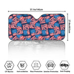 Grunge American Flag Pattern Print Car Windshield Sun Shade