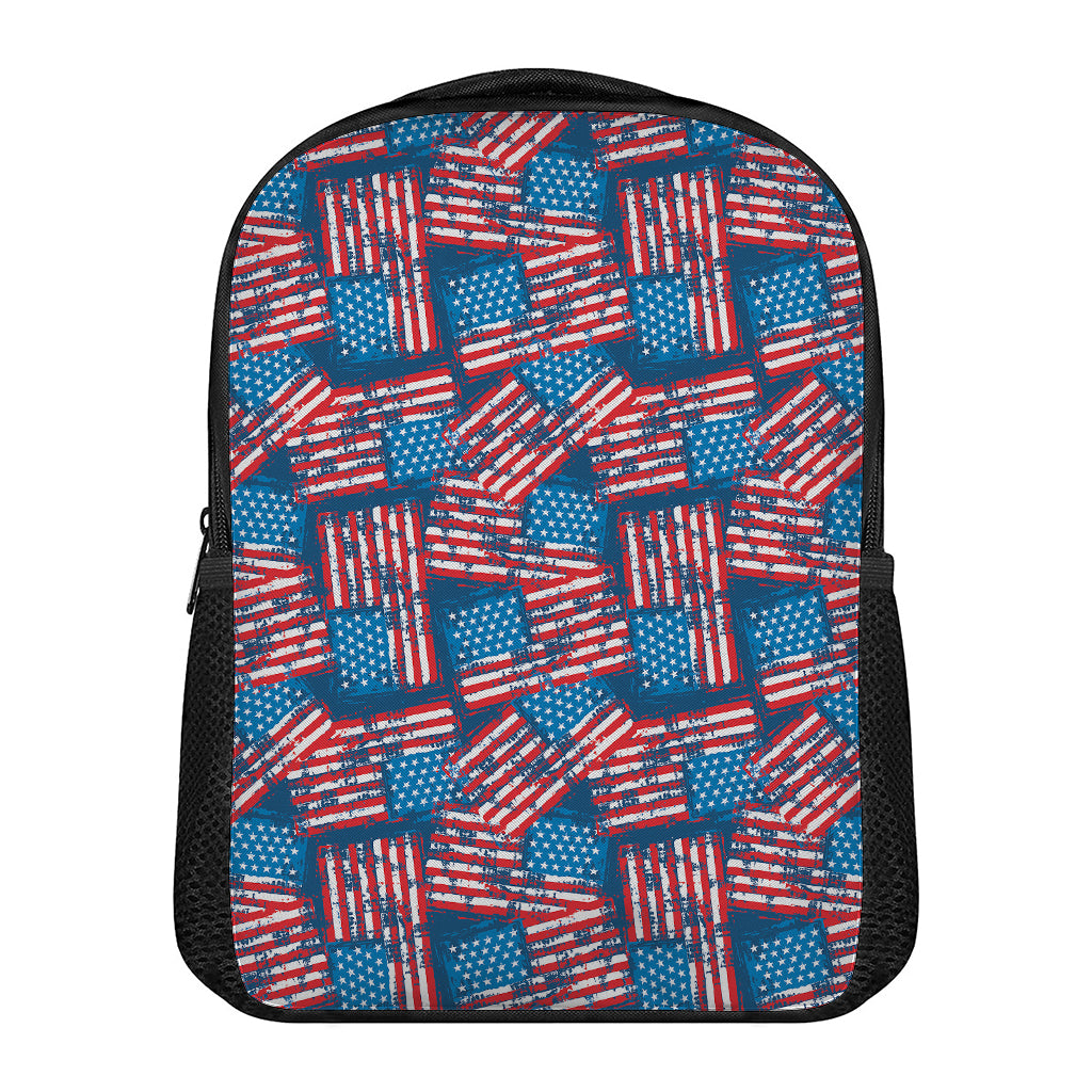 Grunge American Flag Pattern Print Casual Backpack
