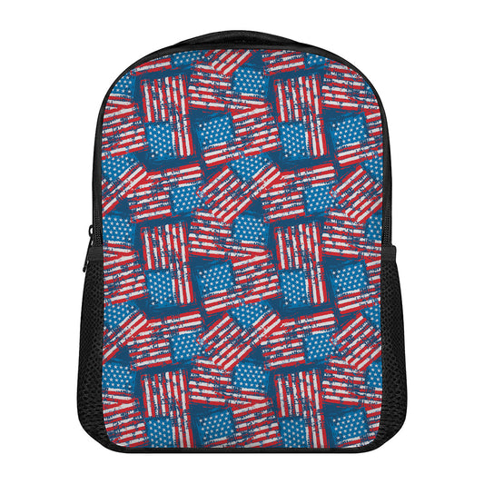 Grunge American Flag Pattern Print Casual Backpack