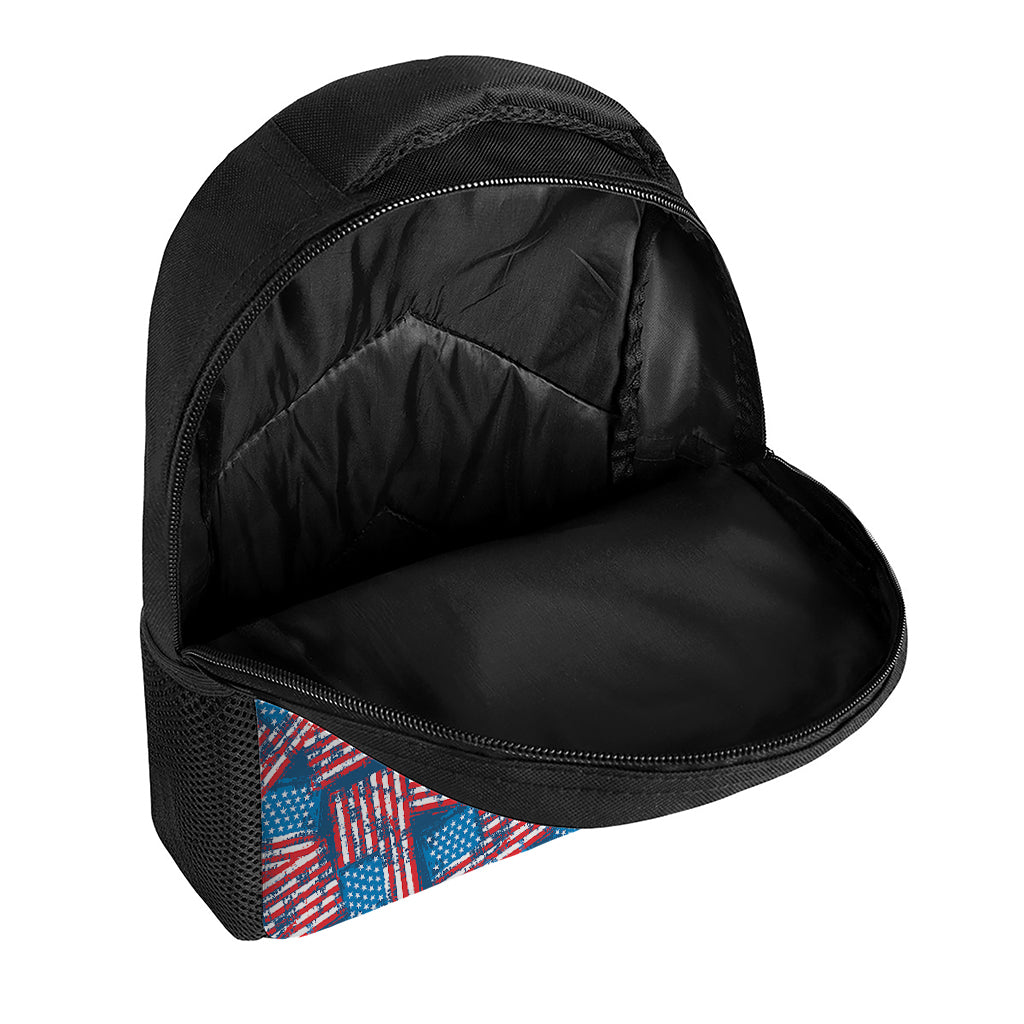 Grunge American Flag Pattern Print Casual Backpack