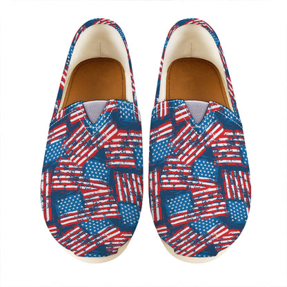 Grunge American Flag Pattern Print Casual Shoes