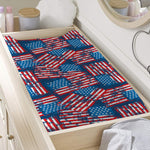 Grunge American Flag Pattern Print Changing Pad Cover