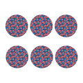 Grunge American Flag Pattern Print Coaster Set